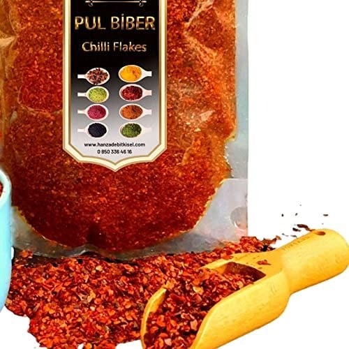 Hanzade Bitkisel Pul Biber İnce Orta Acılı 500 Gr - Seçenekler: 1 Kg, 100 Gr, 250 Gr, 500 Gr