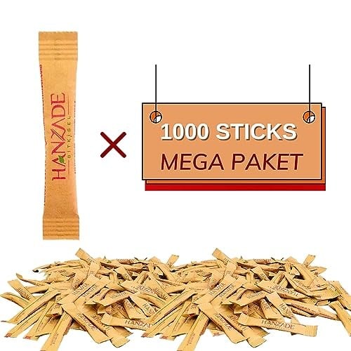 Hanzade Bitkisel Stick Kahverengi Esmer Şeker 1000 Sticks 3gr x 1000 Adet