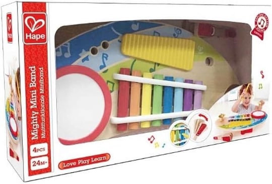 Hape-Hape E0612 Mighty Mini Band - Bir Ahşap Müzikal Enstrümantal Çal Kurulu Tüm