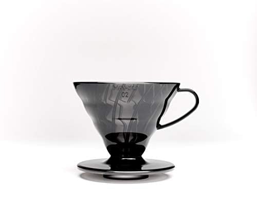 Hario V60 02 Plastik Dripper ve 40’lı Filtre Kağıdı Seti, Siyah Şeffaf