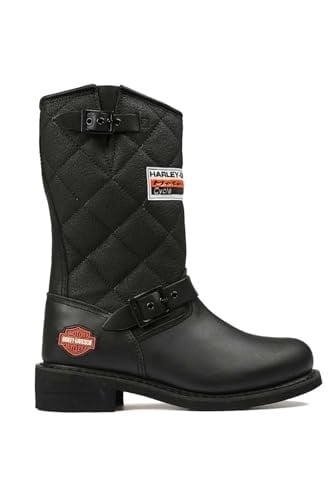 Harley-Davidson Laconia Hi 644 Black Yağlı Deri Kadın Çizme Ve Bot, Siyah (Siyah Black), 37