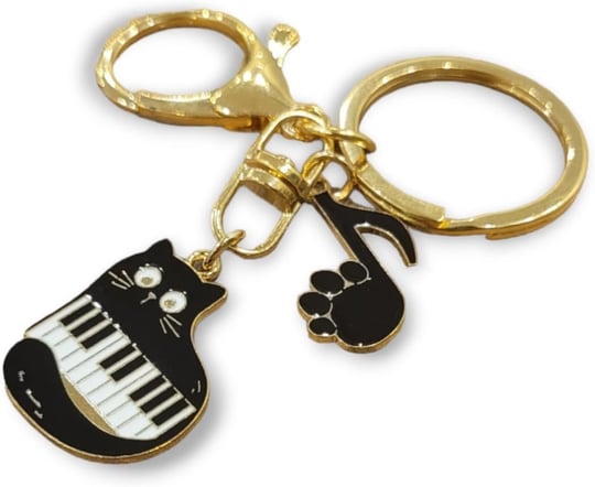 Harmonie de Chats Hediyelik Müzik ve Kedi Figürlü Emaye Metal Anahtarlık