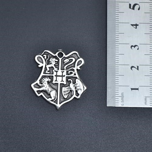Harry Potter Hogwarts Sembol Erkek Kadın Kolye Antik Gümüş Kaplama - 60 cm Düz Zincir