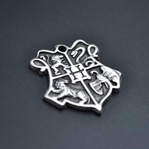 Harry Potter Hogwarts Sembol Örme Zincir Kolye - Gümüş Kaplama - Erkek Kadın Kolye - No:1581