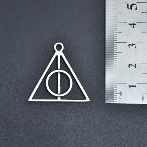 Harry Potter Ölüm Yadigarları Üçgen Örme Zincir Kolye - Gümüş Kaplama - Erkek Kadın Kolye - No:1415