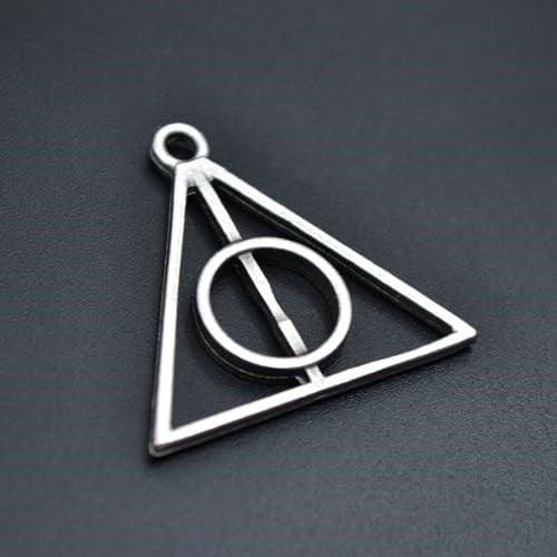 Harry Potter Ölüm Yadigarları Üçgen Örme Zincir Kolye - Gümüş Kaplama - Erkek Kadın Kolye - No:1415