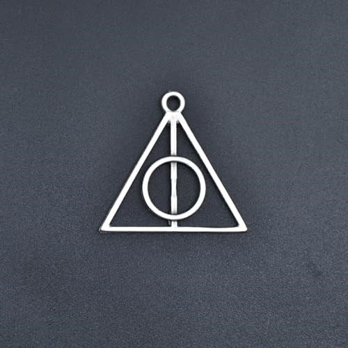 Harry Potter Ölüm Yadigarları Üçgen Örme Zincir Kolye - Gümüş Kaplama - Erkek Kadın Kolye - No:1415