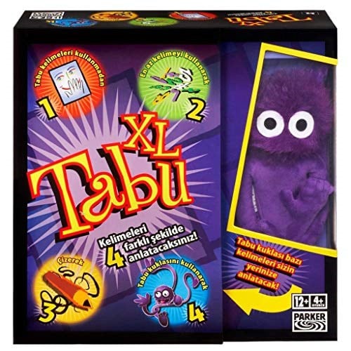 Hasbro Gaming Tabu XL Kutu Oyunu, 4 Farklı Oyun Alternatifi, Klasik Oyunun Yanı Sıra Çizerek, Tabu Kuklasıyla Anlatarak ve En Fazla 15 Kelime Kullanarak Tabu Oynayın
