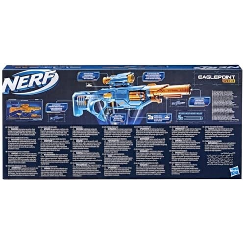 Hasbro Nerf Elite 2.0 Eaglepoint Rd-8 Atıcı 8 Dart Tamburu, Çıkarılabilir Nişan Dürbünü Ve Namlu, 16 Nerf Dart, Sürgü Hareketi