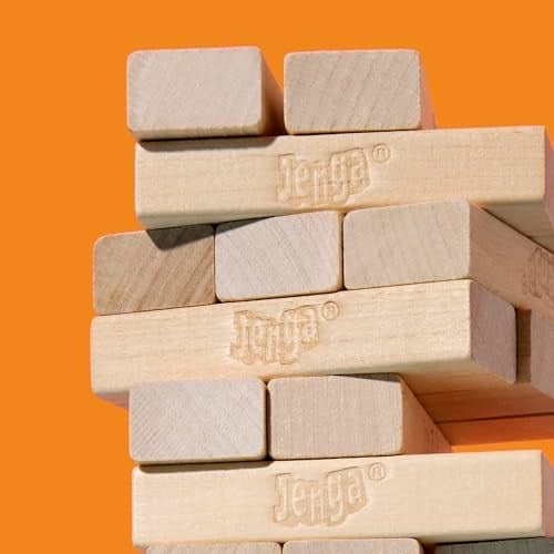 Hasbro Resmi Jenga Oyunu (2025) | Ücretsiz Web Uygulaması ile Daha Fazla Oyun Seçeneği (Zorunlu Değildir) | Ahşap Blok Denge ve Kule Dizme Oyunu | 6 Yaş ve Üzeri | 1+ Oyuncu