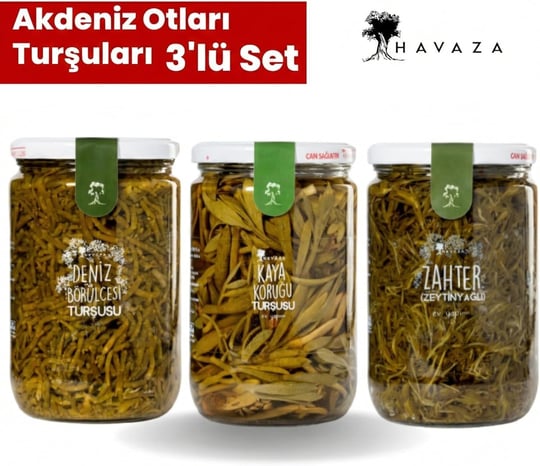 Havaza Akdeniz Otları Turşuları Deniz börülcesi,Kaya koruğu,Yağlı Zahter 720 g