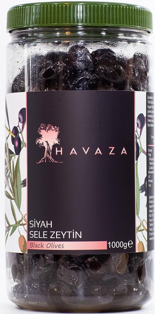 HAVAZA Siyah Sele Zeytin - 1000 gr. (291-320 Kalibre)