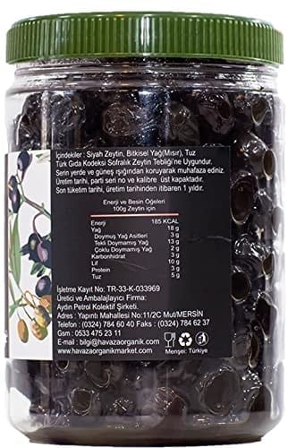 HAVAZA Siyah Sele Zeytin - 750 gr. (291-320 Kalibre)