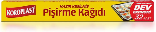 Hazır Kesilmiş Pişirme Kağıdı 32 adet Dev Ekonomi 42x37 cm, Helal Sertifikalı, Fırında Tavuk, Et, Tatlı, Börek Pişirmek için Yüksek Isıya Dayanıklı Hazır Fırın Pişirme Kağı - Seçenekler: 32 (3 paketi)