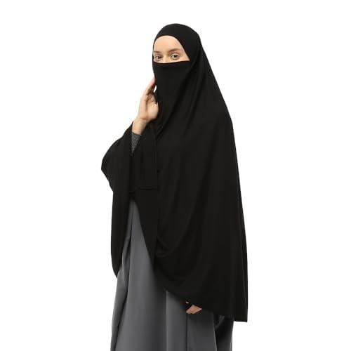 Hazır Türban Peçeli Pratik Eşarp Tesettür Nikaplı Hijab - Namaz Örtüsü Sufle (5XL)
