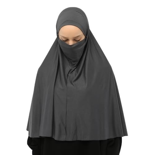 Hazır Türban Peçeli Pratik Eşarp Tesettür Nikaplı Hijab - Namaz Örtüsü Sufle (3XL)