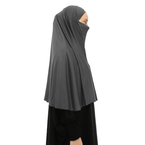 Hazır Türban Peçeli Pratik Eşarp Tesettür Nikaplı Hijab - Namaz Örtüsü Sufle (3XL)