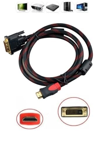 Hdmi To Dvi 24+1 Çevirici Dönüştürücü Monitör Kablosu 1.5 Metre Dual Link DVI-D (24+1) Konnektörlü HASIR