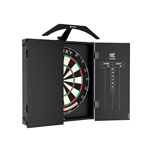 Hedef Dart Arc Dartboard Aydınlatma Sistemi Ev Dolabı Seti Dünya Şampiyonu Dartboard ve 2 Dart Seti içerir, Siyah, Standart Boyut