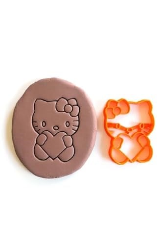 Hello Kitty Kurabiye Kalıbı Kesici Şekillendirici Kalpli