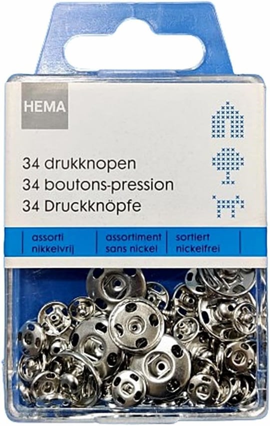 Hema Metal Çıtçıt Seti Gümüş - Alman Malı