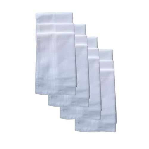 Hepsine Rakip 12 li El Cep Yaka Kumaş Mendil 36x36 Cm 100 Pamuklu TM Beyaz