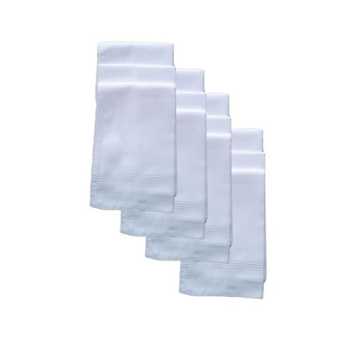 Hepsine Rakip 12 li El Cep Yaka Kumaş Mendil 36x36 Cm 100 Pamuklu TM Beyaz