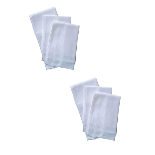 Hepsine Rakip 6 lı El Cep Yaka Kumaş Mendil 36x36 Cm 100 Pamuklu TM Beyaz