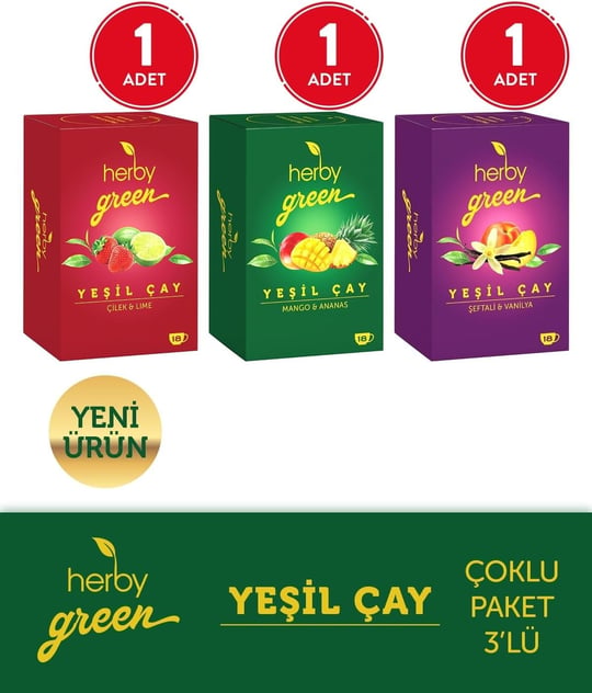 Herby Yeşil Çay Deneme Paketi X 3 Adet