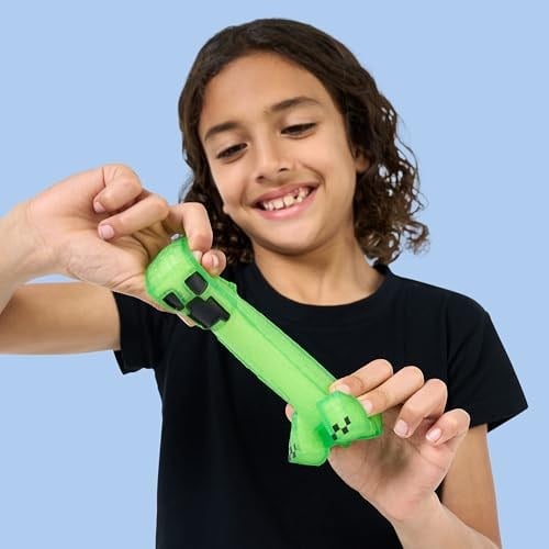 Heroes of Goo Jit Zu Minecraft Esnek Karakterler, Creeper, Süper Çıtır Goo İçinde Gizli Barut Parçasıyla Doldurma, Onu Boyutunun 3 Katına Kadar Uzatın - Duyusal Oyuncaklar