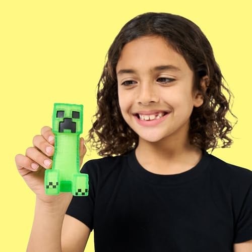 Heroes of Goo Jit Zu Minecraft Esnek Karakterler, Creeper, Süper Çıtır Goo İçinde Gizli Barut Parçasıyla Doldurma, Onu Boyutunun 3 Katına Kadar Uzatın - Duyusal Oyuncaklar
