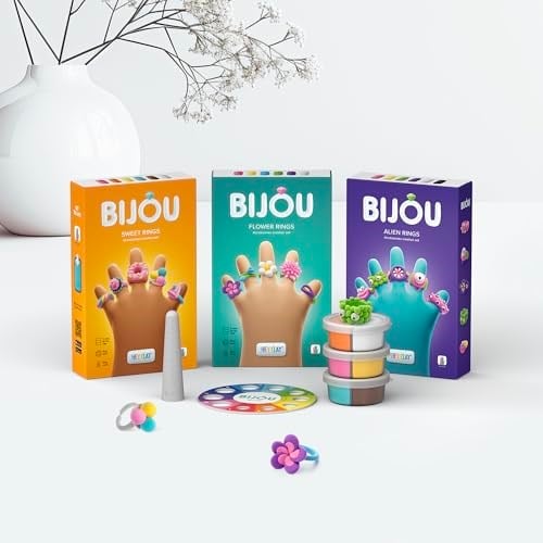 HEY CLAY Çiçek Yüzükler - Çocuklar için Hava ile Kuruyan Kil - 6 Kutu Kil Seti ve Şekillendirme Aletleri ile Eğlenceli ve Etkileşimli Talimatlar Uygulaması