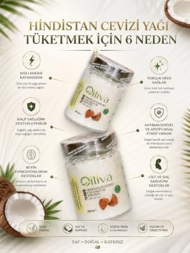 Hindistan Cevizi Yağı 300 ml – Soğuk Sıkım%100 Doğal Katkısız | Oiliva