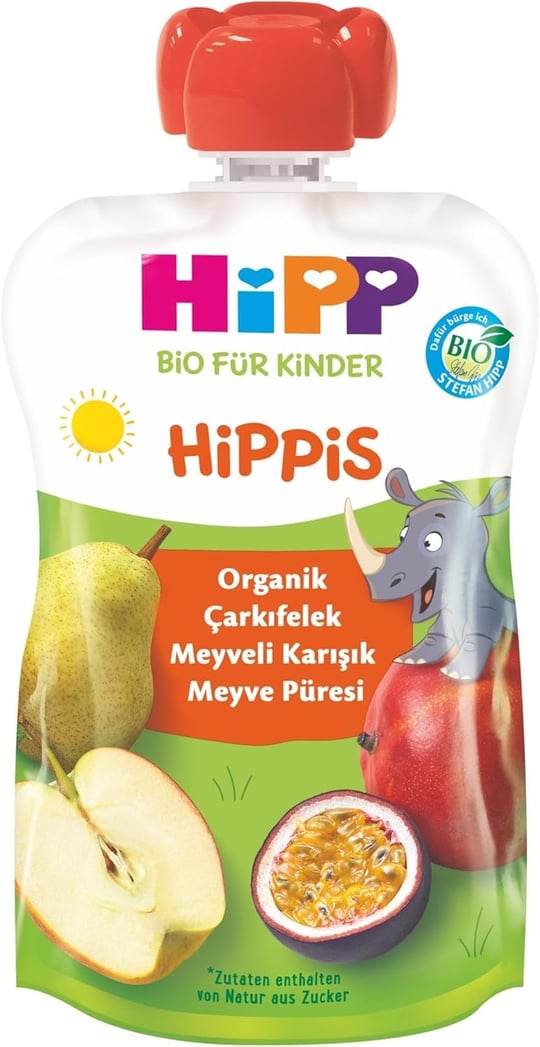 HiPP Organik Çarkıfelek Meyveli Karışık Meyve Püresi 100 gr