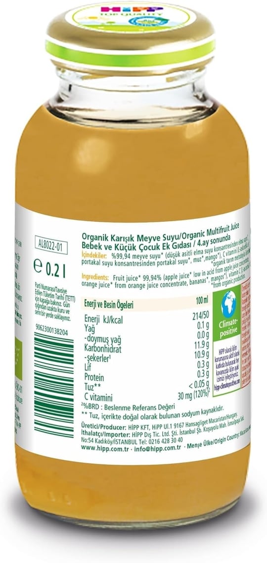 HiPP Organik Karışık Meyve Suyu 200 ml 3lü paket