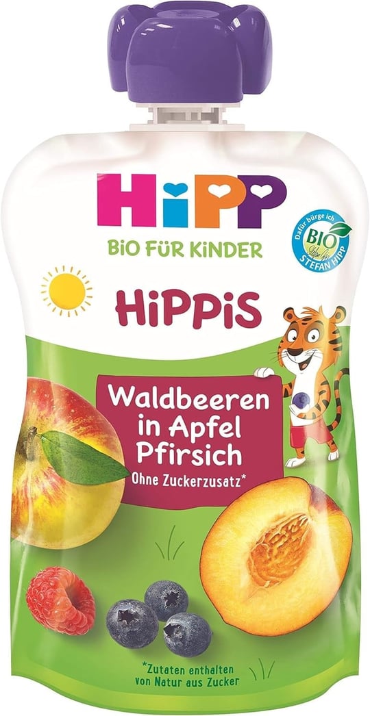 HiPP Organik Orman Meyveli Şeftalili Elma Püresi 100 gr