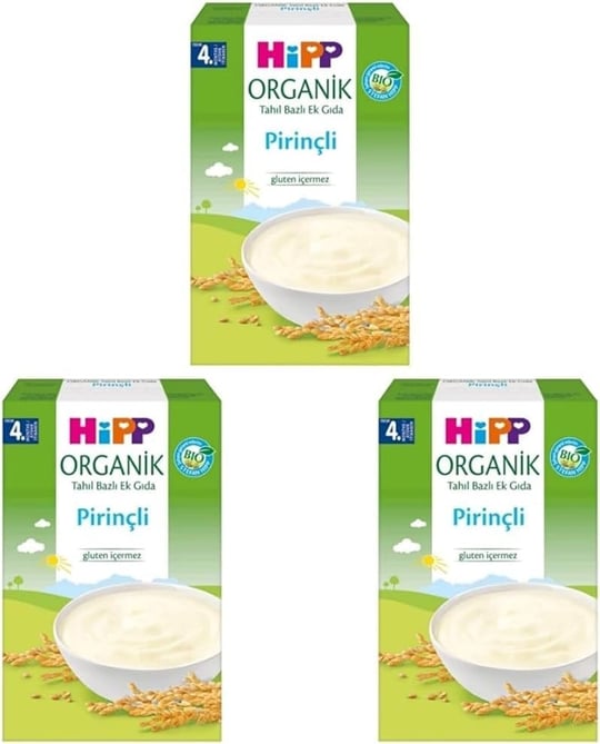 HiPP Organik Pirinçli Tahıl Bazlı Ek Gıda 200g 3lü paket