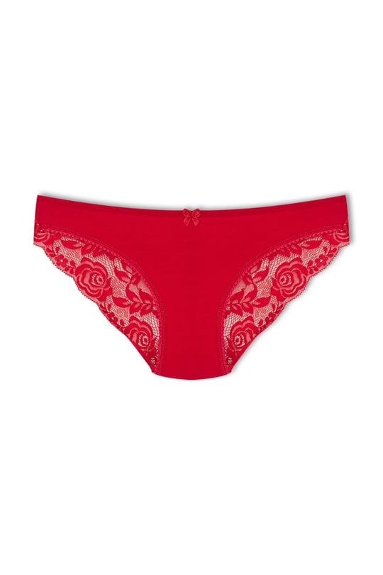 HNX Pamuklu Arkası Yarım Dantel Bikini Kadın Külot L hnxNM2595