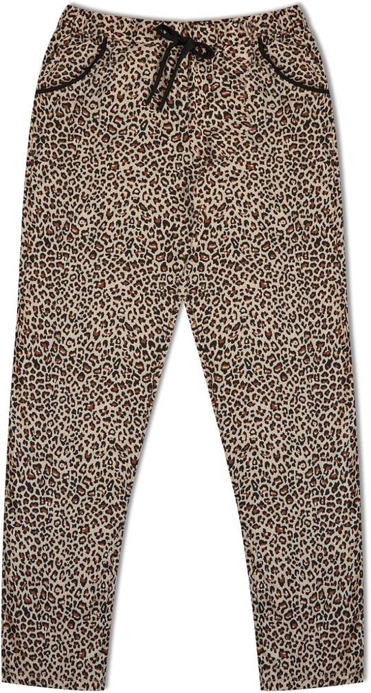 HNX Pamuklu Leopar Desen Kadın Pijama Alt Leopar Sarı hnxNM5670