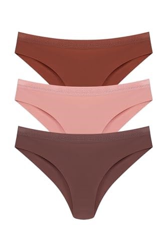 HNX UNDERWEAR 3lü Micro Lazer Kesim Petek Lastik Hayalet Brazil Kadın Külot Siyah-Beyaz-Mor M hnxNM3551