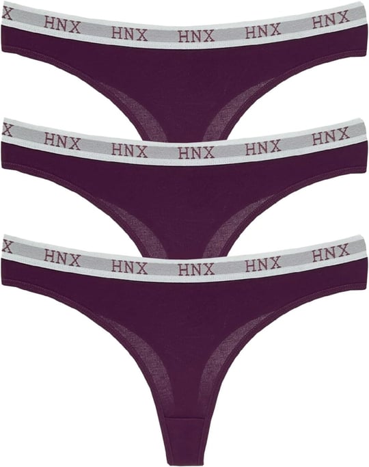 HNX UNDERWEAR 3lü Spor String Külot Mor L hnxNM7962