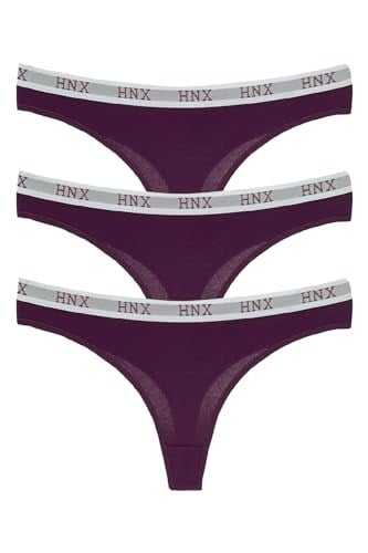 HNX UNDERWEAR 3lü Spor String Külot Mor L hnxNM7962