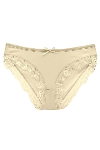 HNX UNDERWEAR 3lü Sur Dantel Detaylı Pamuklu Kadın Külot Mor-Ten-Beyaz L hnxNM1538