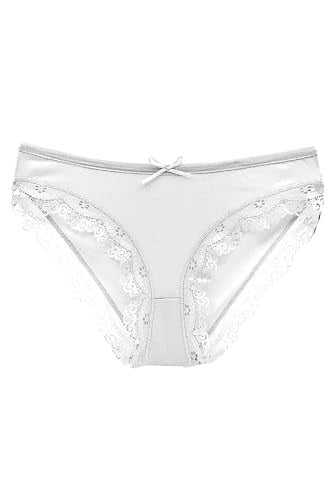 HNX UNDERWEAR 3lü Sur Dantel Detaylı Pamuklu Kadın Külot Mor-Ten-Beyaz L hnxNM1538