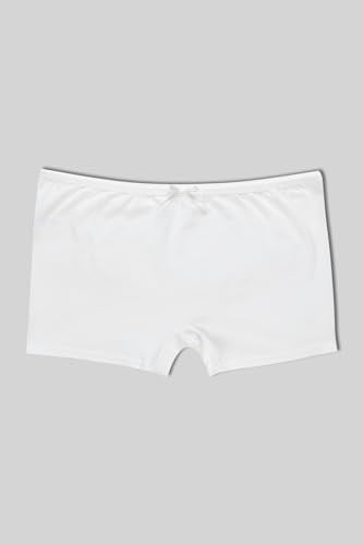 HNX UNDERWEAR 5li Pamuklu Düz Renk Kadın Boxer Külot Kahve-Beyaz-Vizon-Ekru-Ten L hnxNM6217