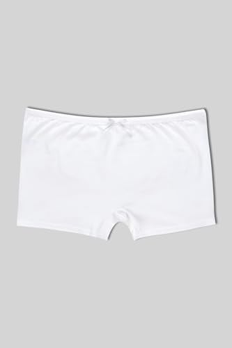 HNX UNDERWEAR 5li Pamuklu Düz Renk Kadın Boxer Külot Kahve-Beyaz-Vizon-Ekru-Ten L hnxNM6217