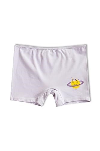 HNX UNDERWEAR 6lı Pamuklu Baskılı Kız Çocuk Boxer Külot Karışık-3 8-9 Yaş hnxNM748