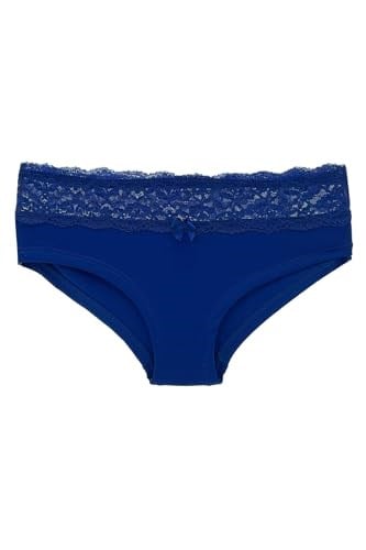 HNX UNDERWEAR Beli Dantelli Yarım Şort Kadın Boxer Külot Saks M hnxNM6085
