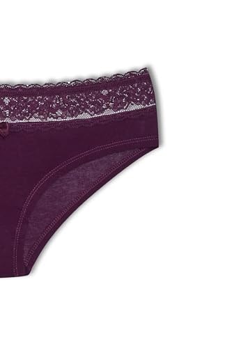HNX UNDERWEAR Beli Dantelli Yarım Şort Kadın Boxer Külot Mor L hnxNM6076
