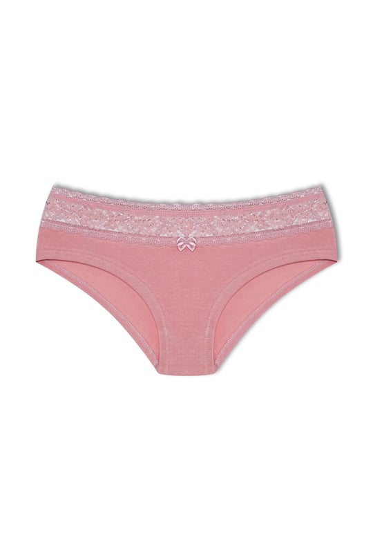 HNX UNDERWEAR Beli Dantelli Yarım Şort Kadın Boxer Külot Pudra L hnxNM6084